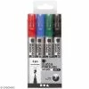 Creativ Company Lot De Feutres Pour Verre Et Porcelaine - Couleurs Opaques - 1 à 2 Mm - 4 Pcs
