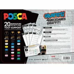 Mallette Posca Graffiti - 20 Marqueurs + 4 Fiches Tutos -creavea shop mallette posca graffiti 20 marqueurs 4 fiches tutos p 2