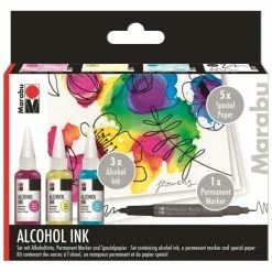 MARABU - Set Encre Permanente "Alcohol Ink", 20 Ml - FLEURS
