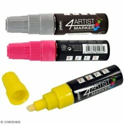 Pebeo Marqueur à Huile 4Artist Marker - Pointe Biseautée - 8 Mm - 10 Coloris