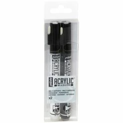 Pebeo Marqueurs Acryliques Pébéo - Acrylic Marker - Blanc/Noir - 12 Mm - 2 Pcs
