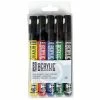 Pebeo Marqueurs Acryliques Pébéo - Acrylic Marker - Noir/Jaune/Rouge/Cyan/Vert - 12 Mm - 5 Pcs