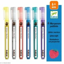 Marqueurs Pailletés Djeco - 6 Pcs