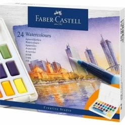 Faber-Castell Peinture Aquarelle En Godets, étui De 24