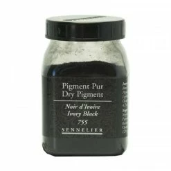 Pigment En Poudre - Sennelier - Noir D'Ivoire - Pot De 200 Ml