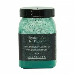 Pigment En Poudre - Sennelier - Vert Emeraude Substitut - Pot De 200 Ml