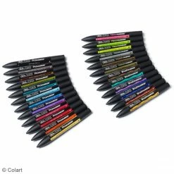 Pochette Feutres à Alcool BrushMarker / ProMarker - Assortiment De Couleurs - 25 Pcs -creavea shop pochette feutres a alcool brushmarker promarker assortiment de couleurs 25 pcs p 2
