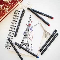 Uni Pochette Feutres D'écriture Et De Dessin - Pointes Pinceau Brush - 5 Pcs -creavea shop pochette feutres decriture et de dessin pointes pinceau brush 5 pcs p 3