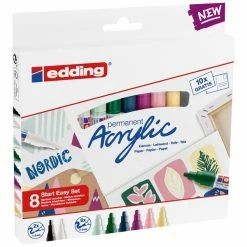 Set De Marqueurs Acrylic Edding - Pack De Démarrage Nordic - 8 Pcs -creavea shop set de marqueurs acrylic edding pack de demarrage nordic 8 pcs p 3