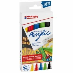 Set De Marqueurs Acrylique Edding 5100 - Pointe Moyenne - Basique - 5 Pcs -creavea shop set de marqueurs acrylique edding 5100 pointe moyenne basique 5 pcs p 4