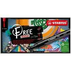 Set De Marqueurs Acryliques T300 Stabilo Free - Vibrant - 5 Pcs