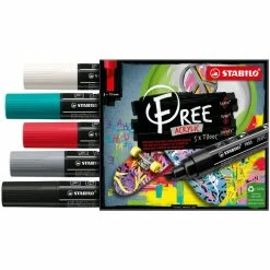 Set De Marqueurs Acryliques T800 Stabilo Free - Bold - 5 Pcs