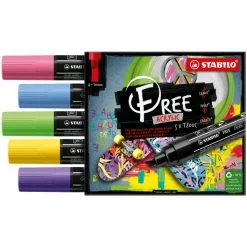 Set De Marqueurs Acryliques T800 Stabilo Free - Seaside - 5 Pcs