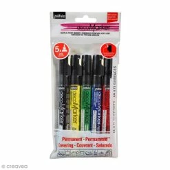 Pebeo Set De Marqueurs Peinture Acrylic Marker - Pointe Ronde 1,2 Mm - 5 Pcs
