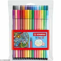 Stabilo Pen 68 - Pochette De 30 Feutres Dont 6 Fluos