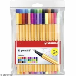Stabilo Point 88 - Pochette De 30 Feutres Dont 5 Fluos Neon