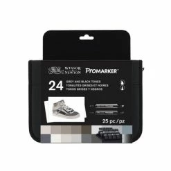 Winsor & Newton Trousse Promarker - 24 Feutres Noir Et Gris - Winsor Et Newton